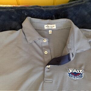 Peter Millar FAU Navy and White Striped Polo Shirt